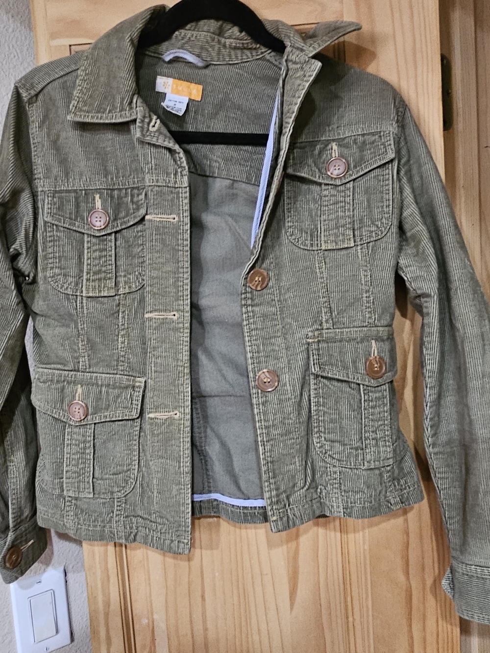 Tulle Olive Green Corduroy Utility Jean Jacket